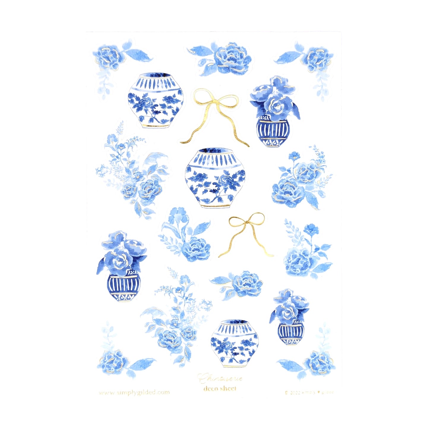 Blue Chinoiserie (Deco Sheet + light gold foil)