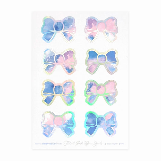 Tidal Ink Bow Seals (silver holographic foil)